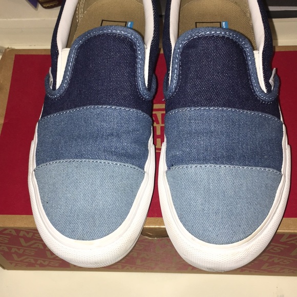 vans patchwork denim slip on